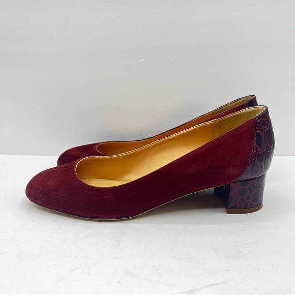 J. Crew Women’s Size 8.5 Merlot Evelyn Croc Embossed Heel Date Work Classic Xmas - Picture 5 of 16